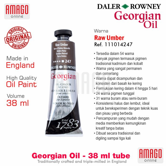 DALER-ROWNEY - GEORGIAN OIL 38 ml - RAW UMBER - 111014247