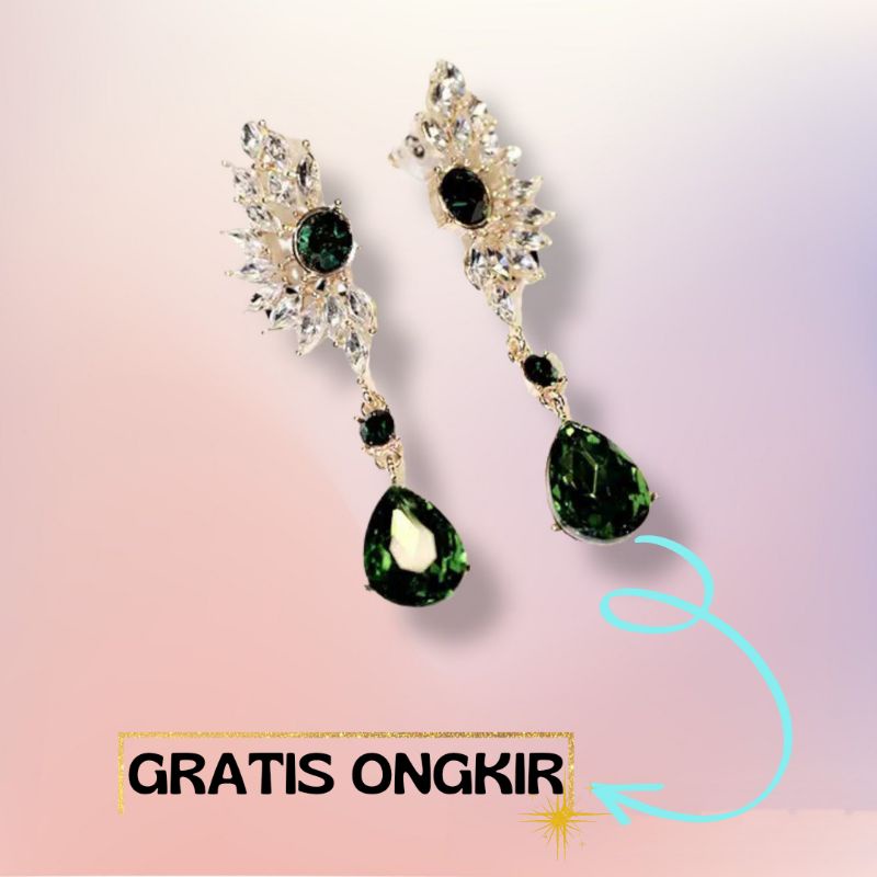 anting permata hijau