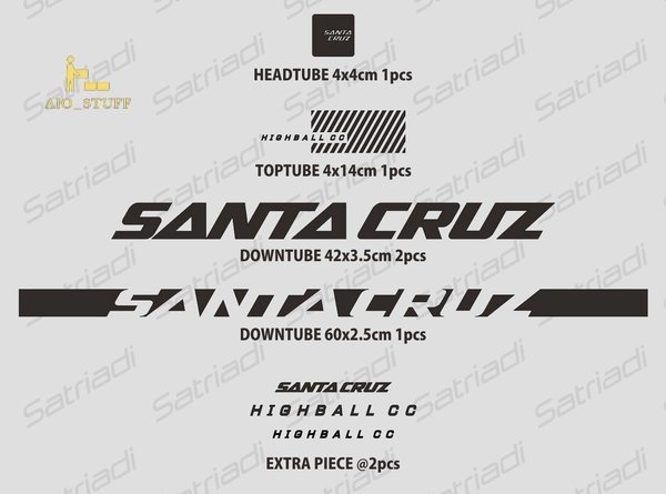 Jual Stiker Frame Sticker Decal Sepeda Santa Cruz Highball CC Downhill ...