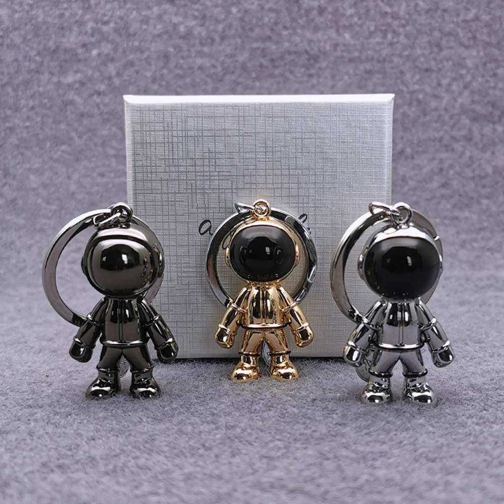 Lanfy Gantungan Kunci Astronot 3D Hadiah Fashion Gold/ Silver Gantungan Kunci Mobil