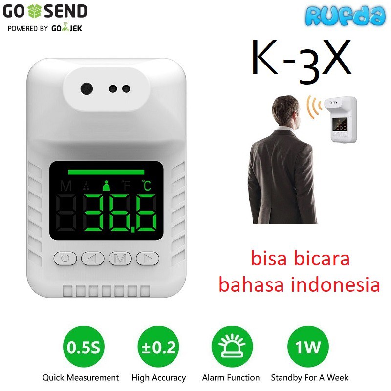 Termometer Dinding K-3S K-3X Ukur Suhu Badan Mandiri K3S K3X