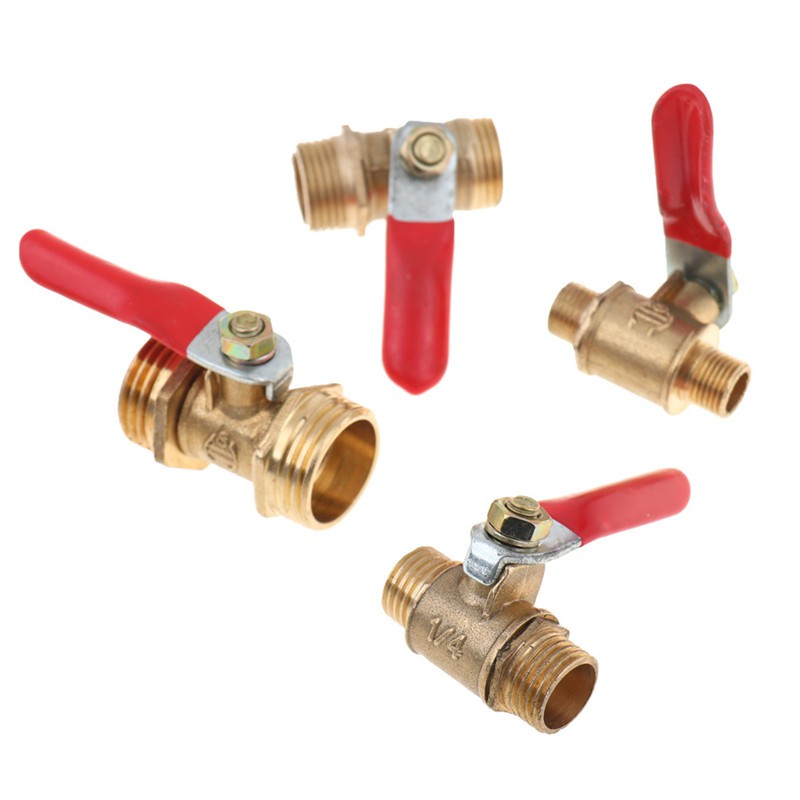 RSID Span-new Brass Ball Valve 1/8&quot; 1/4&quot; 3/8&quot; 1/2&quot; Male to Male BSP Thread with Handle Jelly