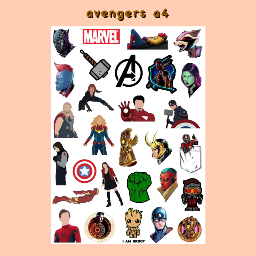 

STICKER AVENGERS A4