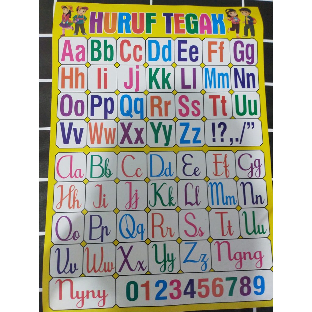 

12PCS/LUSIN POSTER EDUKASI ANAK HURUF TEGAK CAMPUR DLL