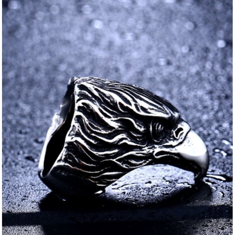 SEUSUK  Mens Fashion Temperament Punk Animal Motorcycle Fashion Ring Jewelry