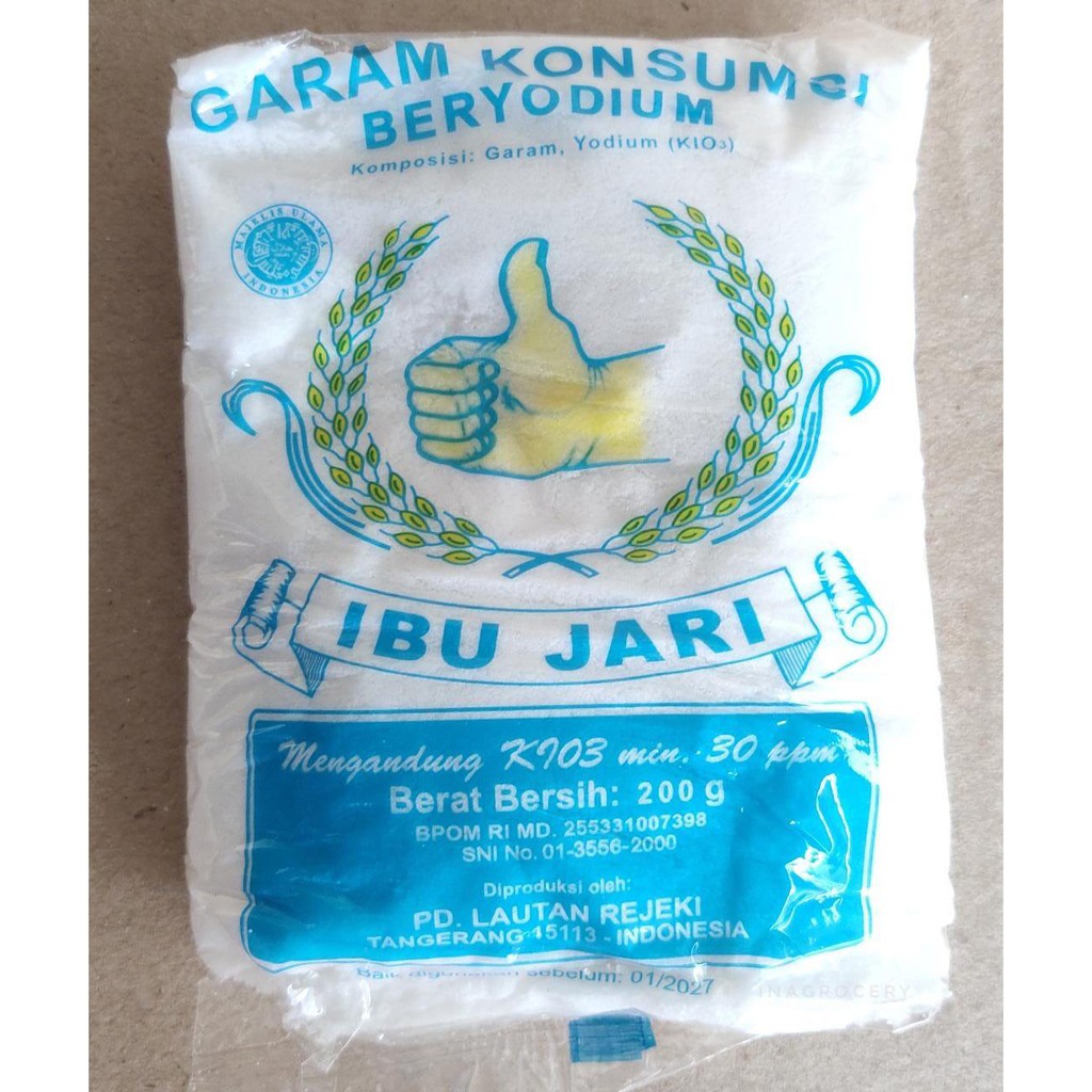 

GARAM KONSUMSI BERYODIUM CAP IBU JARI 200gr