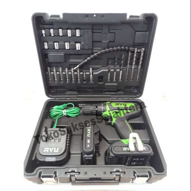 RYU RCI20V Bor Cordless 10mm 10 mm Impact Drill 20 Volt RYU RCI 20V Bor Beton Baterai Koper Set 24 Pcs / Cordless Ryu RCI20 Volt Set Cordless Impact Drill Bor Batrei Beton 20 V MURAH ORIGINAL BERGARANSI