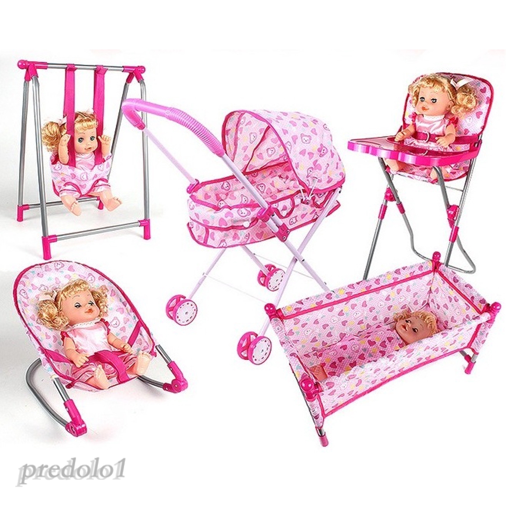 Nursery Room Furniture Decor - ABS Baby Doll High Chair Kid Pretend Play Toy