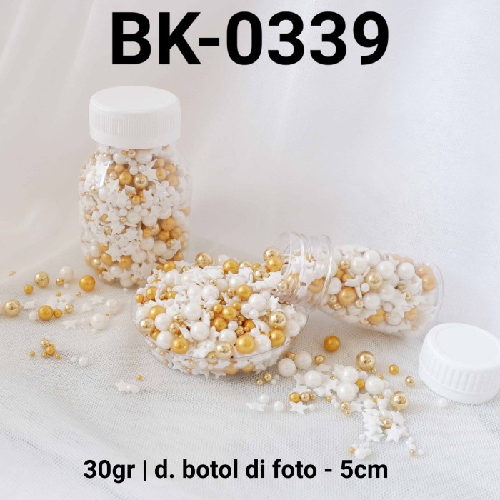 

BK-0339 SPRINKLES SPRINKLE SPRINGKEL 30GR BINTANG MUTIARA PUTIH EMAS PROMO TERBARU