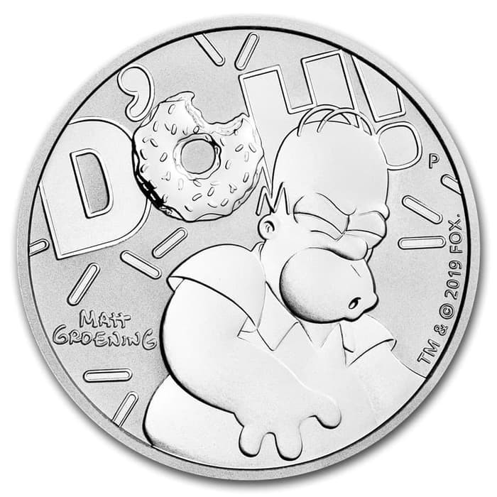 Koin Perak 2019 Tuvalu - "The Simpsons" 1 oz Silver Coin