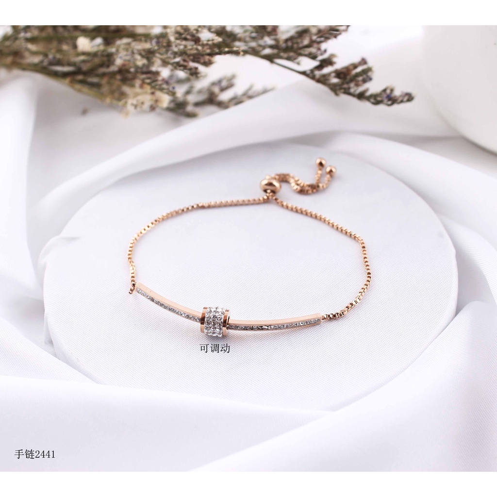 Gelang Serut Titanium Terbaru Permata Perhiasan Fashion 2441