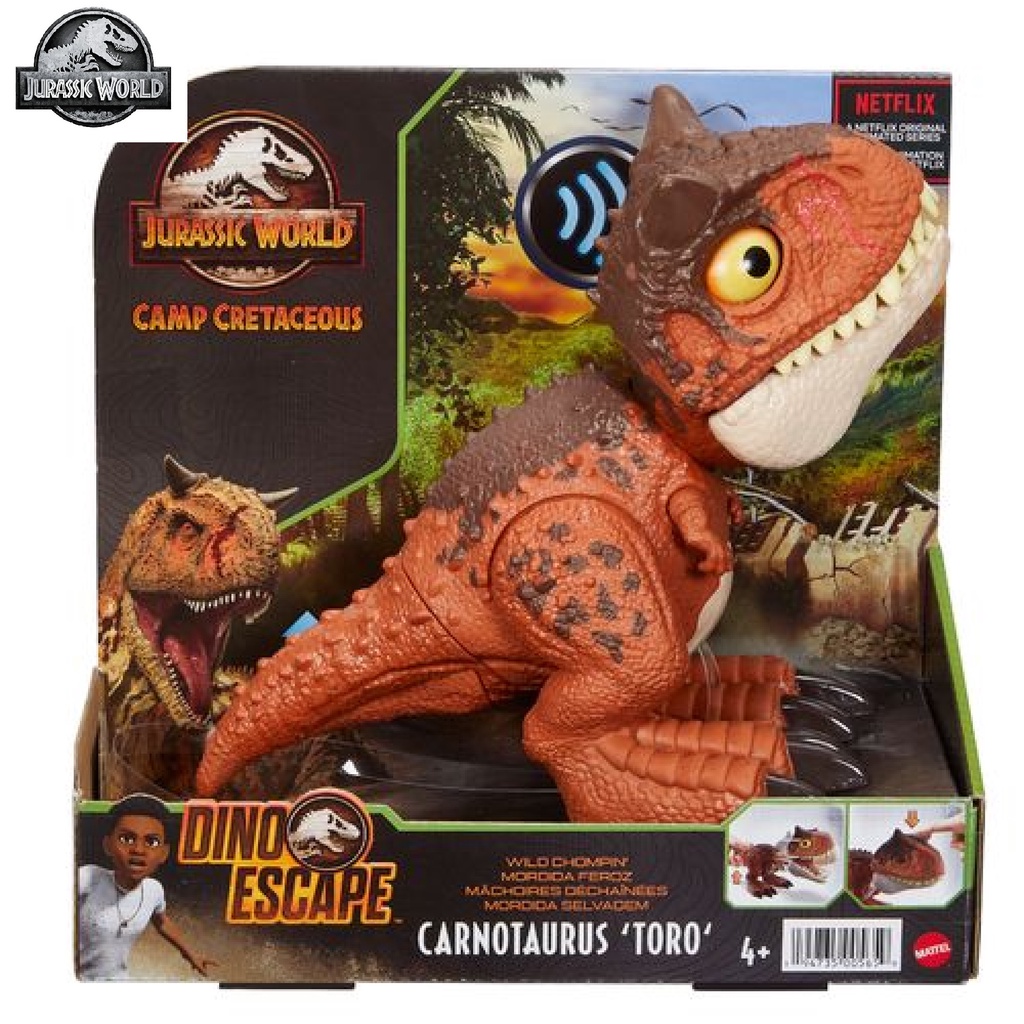 JURASSIC WORLD Camp Cretaceous Wild Chompin Carnotaurus Toro Figure