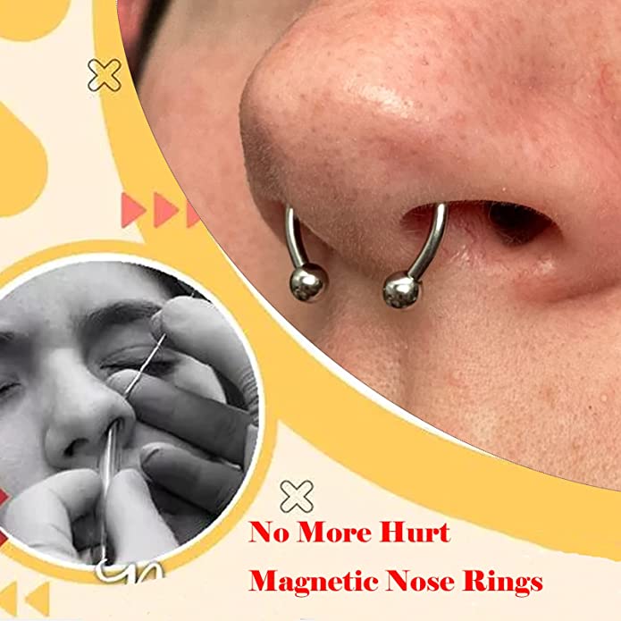 Cincin Hidung Palsu Magnetik Bahan Stainless Steel 316L Untuk Pria Dan Wanita