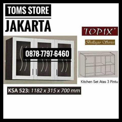 Promo Terbatas - Kitchen Set / Lemari Gantung Dapur 3 Pintu Kaca