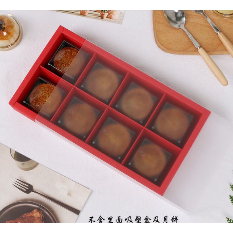 (KK15) Kotak Kue Bulan Sekat 8/Dus Mooncake Pia