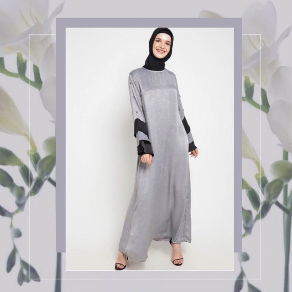 

Irsalina Taimiyah Abaya Grey Black