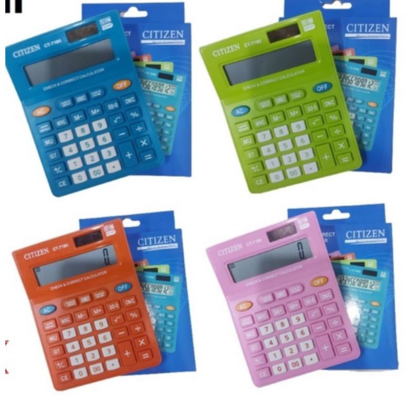 

kakulator dagang citizen warna ct-719ii,calkulator 12 digit,w power warna harga murah