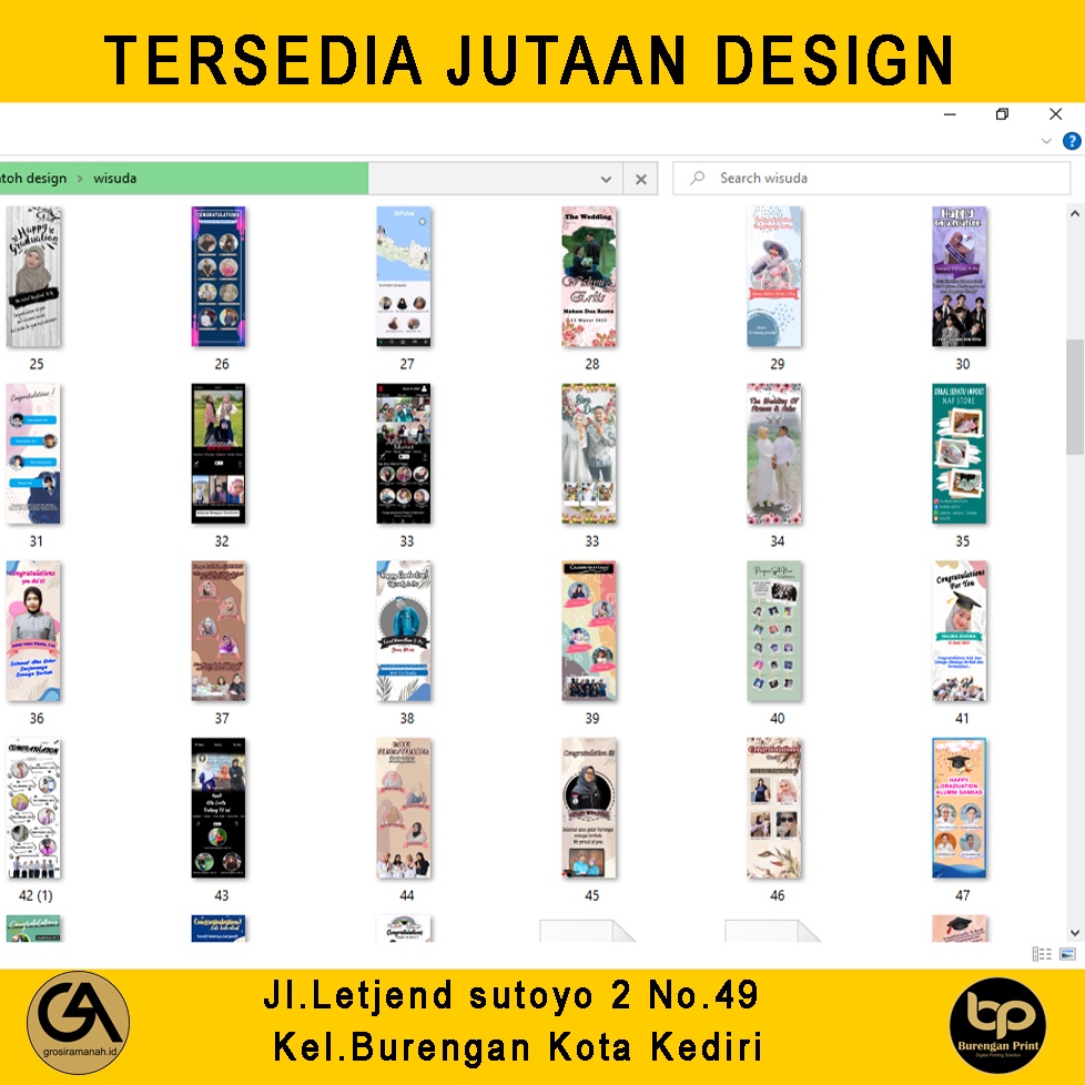 Cetak xbanner foto bahan Synthetic Matte Paper terbaik dari yang baik free design 1 jam jadi