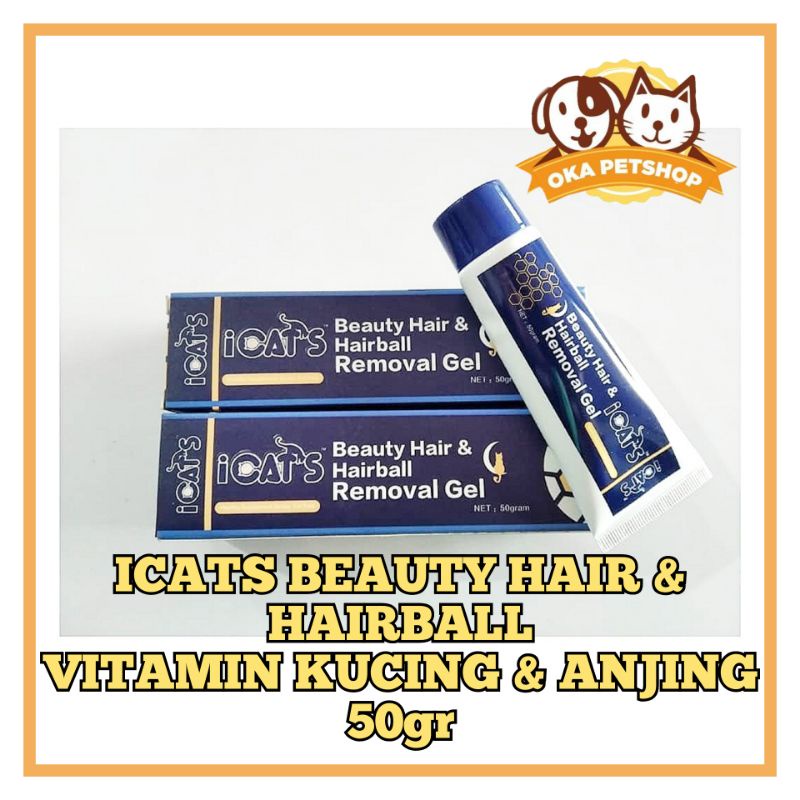 Vitamin iCat's Beauty Hair &amp; Hairball Removal Gel  50gr - Vitamin Bulu Kucing