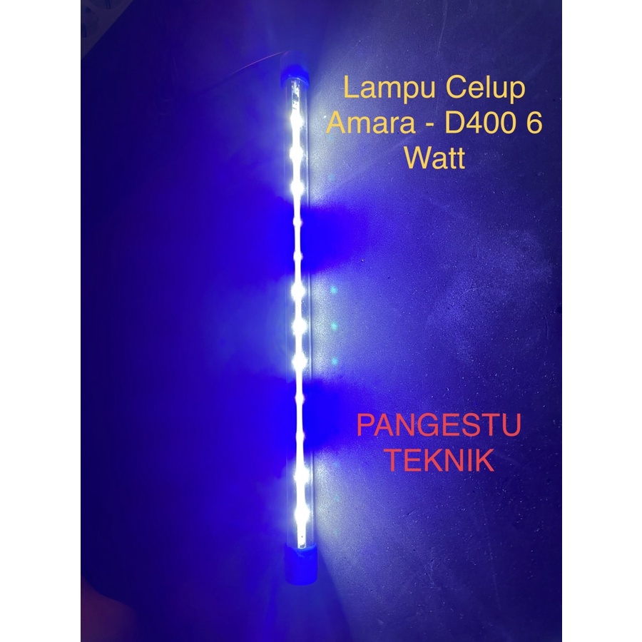 Lampu LED Amara 40 cm / T4 LED D400 6 Watt Celup Aquarium - Biru Putih