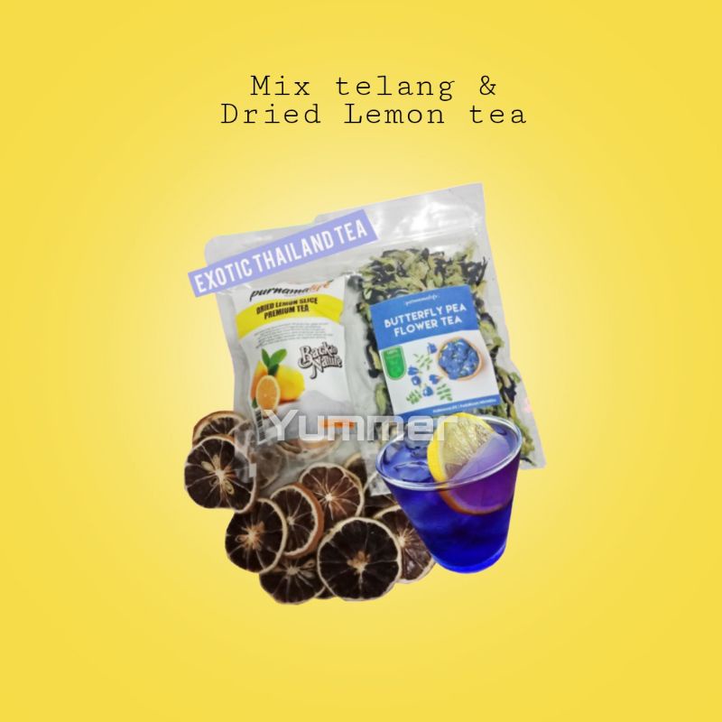 

Paket Hemat LEMON n TELANG tea dried lemon & telang butterfly pea tea