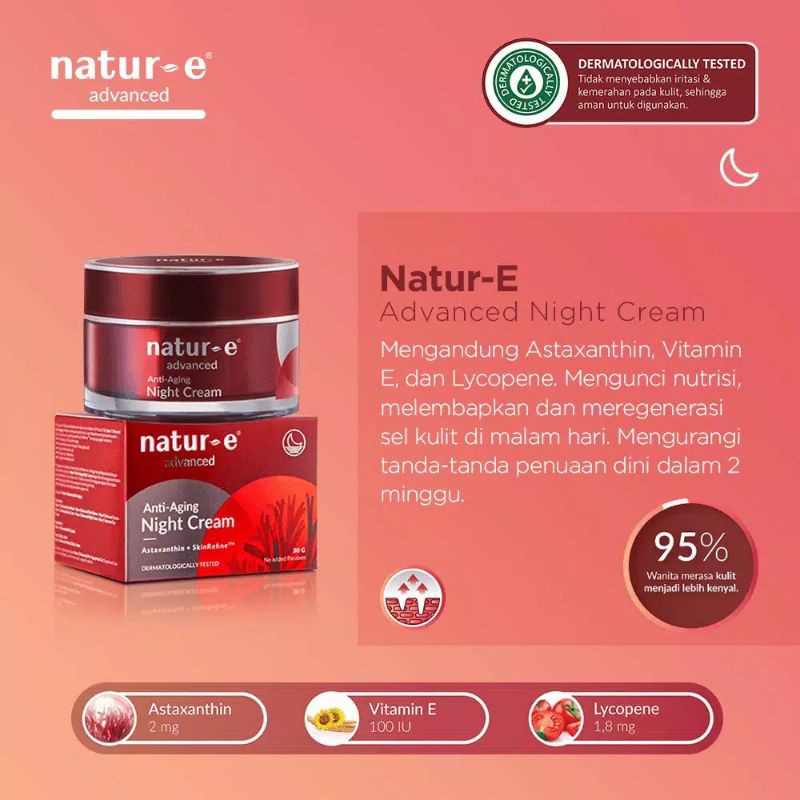 Image of Natur-e advanced anti aging night cream, cream malam natur e pelembab natur e untuk menghilangkan kerutan dan flek hitam serta mencerahkan #1