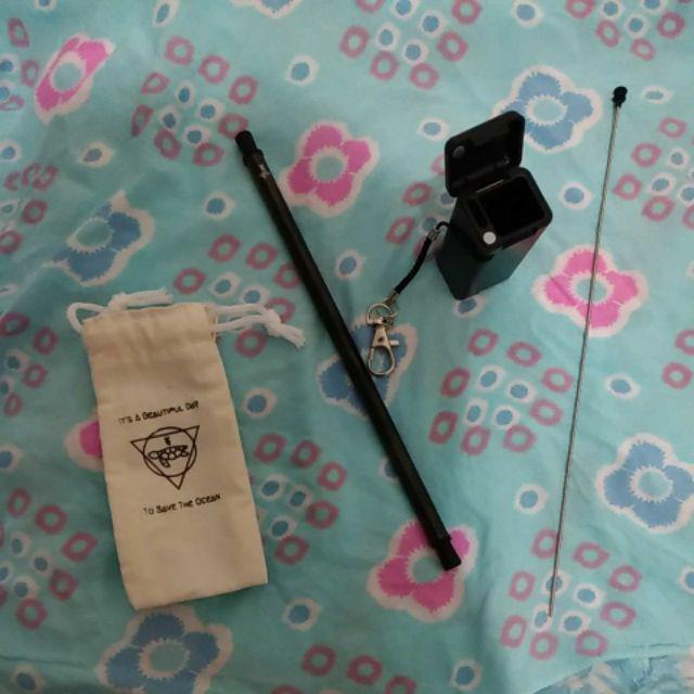 Akala Black By Namastraw foldable Stainless Straw / Sedotan Lipat