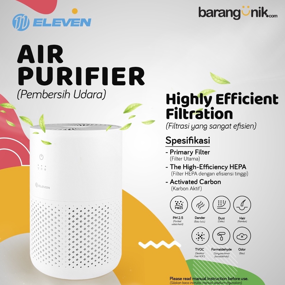 Air Purifier ELEVEN True HEPA H13 Filter AROMATHERAPY