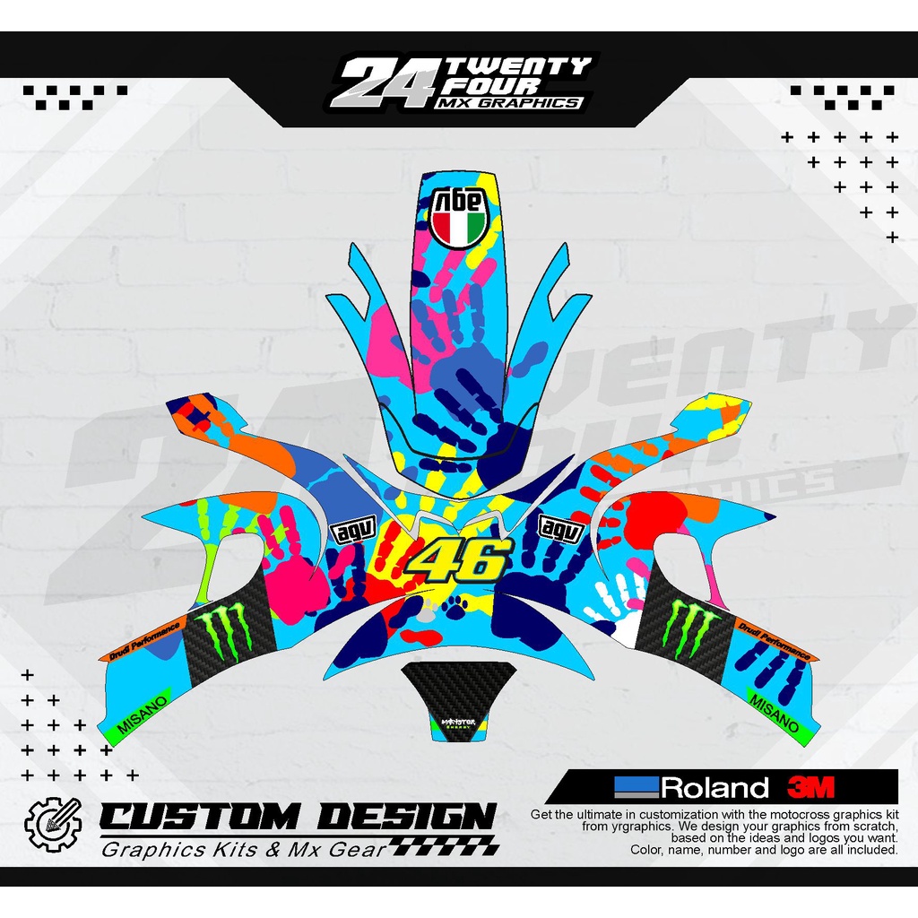 DECAL STICKER HELM KYT R10 MISANO