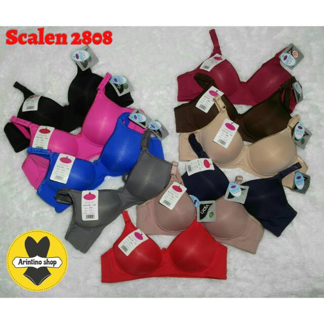 Bh Bra Scalen 2808 (CUP A) Lycra Licin | Bra Busa Tipis Tanpa Kawat |fcjc#