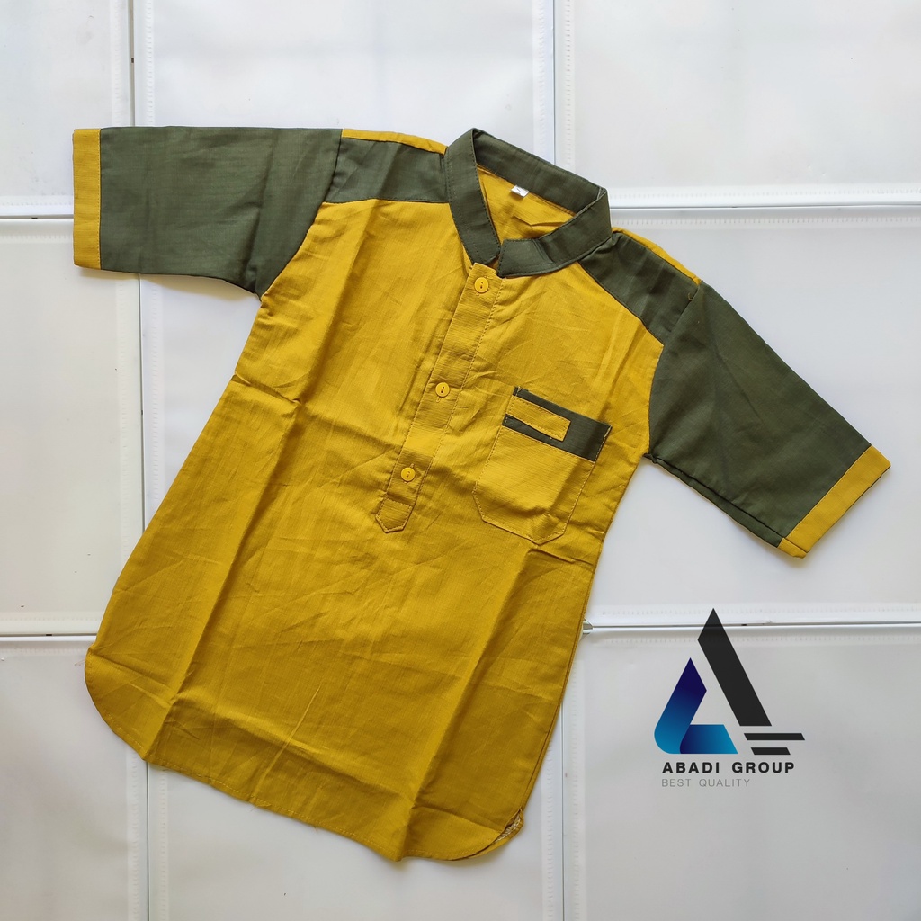 STELAN BAJU MUSLING ANAK LAKI KURTA LENGAN 3/4 USIA 1-12 TAHUN