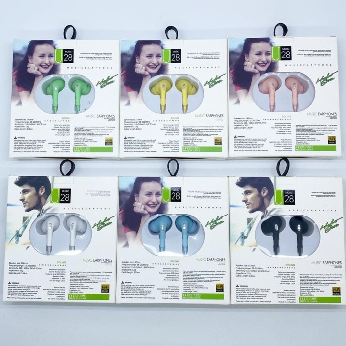 Trend-HEADSET MACARON U19 Hifi Stereo Extra Bass Handsfree Matte Colorfull Earphone Jack 3.5mm