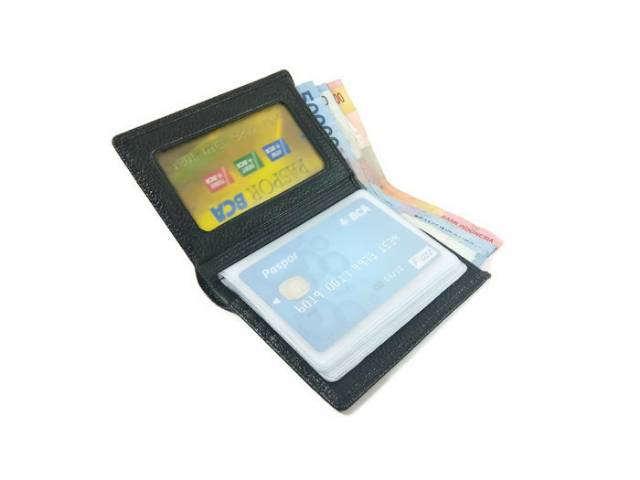 CARD HOLDER DOMPET KARTU BRAUN BUFFEL KULIT ASLI