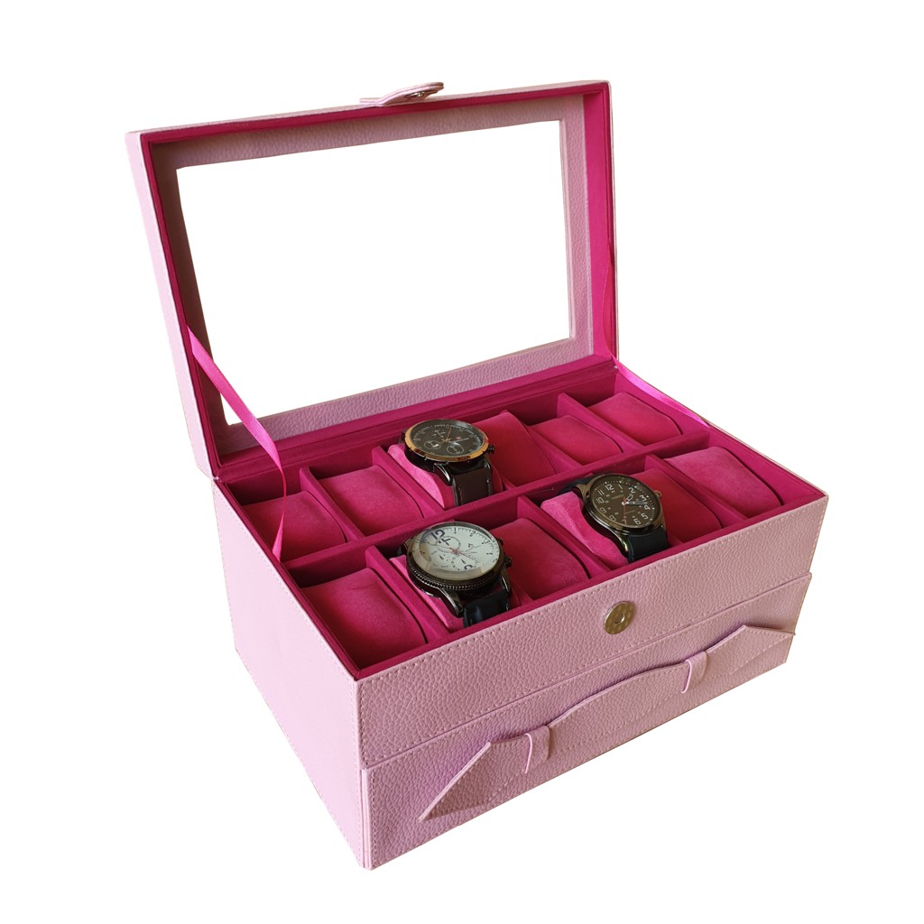 Watch Box organizer Box Tempat Jam Tangan Isi 24 Kotak Tempat Jam dan arloji Aneka Warna