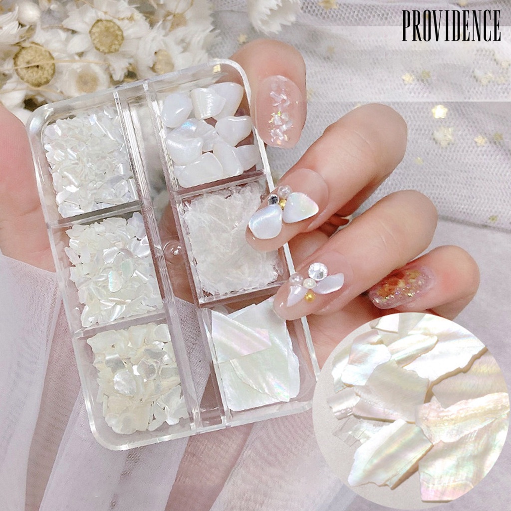 Providence 1 Kotak Batu Kerang Warna-Warni Untuk Dekorasi Manicure / Case Handphone