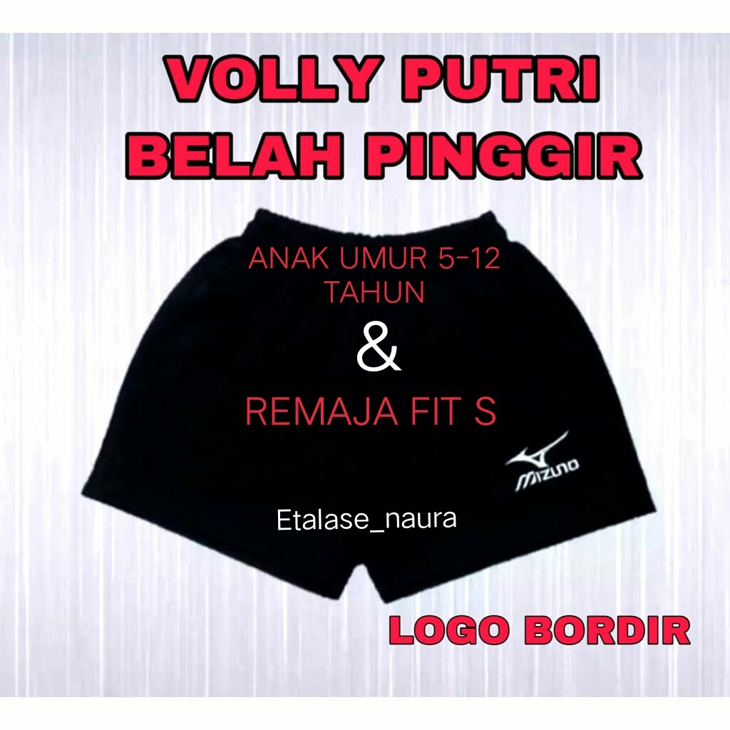 Celana Volly Voli Cewek Anak Umur 5-12 Tahun Dan Remaja Fit S Lotto Import Belah Pinggir Press Body / Kolor Olahraga Cewek