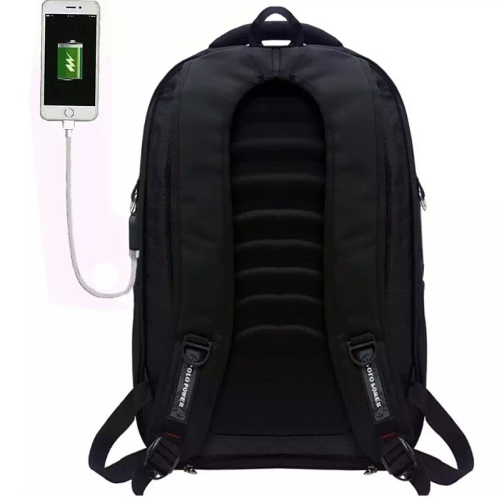 polo power tas ransel laptop pria dan wanita tas punggung import tas usb original - black