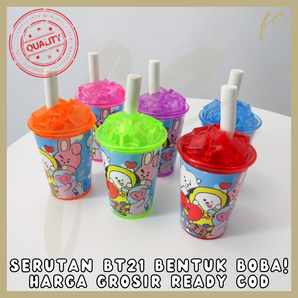Serutan Pensil / Rautan / Pencil Sharpener Boba Bubble Tea BT21 BTS Army Merchandise Grosir COD