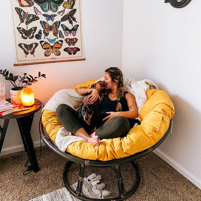 Bantal Papasan + Kursi Rotan Bulat Bantal Santai