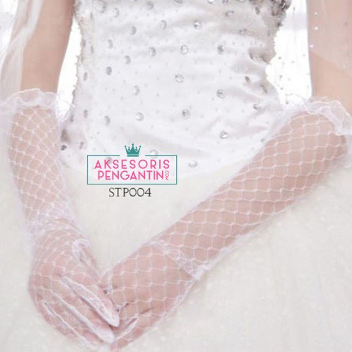 [READY STOCK] WEDDING GLOVES  SARUNG TANGAN PENGANTIN PANJANGAKSESORIS PESTA STP004