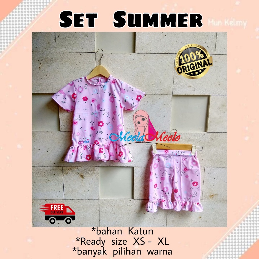 COD ONE SET SUMMER BAJU SETELAN ANAK BAHAN KATUN | GROSIR PAKAIAN ANAK PEREMPUAN | BAJU  SANTAI