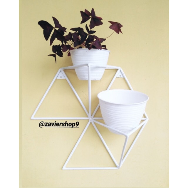  Standing  Wall Geometric Hexagon Rak Pot  Tanaman Pot  