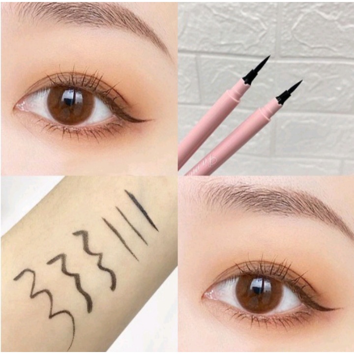 Waterproff Tahan Lama Pensil Alis Lameila Eyeliner Pensil Cair Warna Hitam