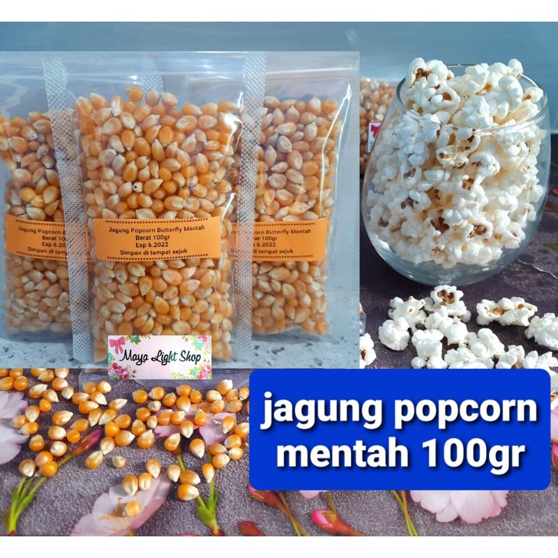 Jagung popcorn mentah 100gr bahan popcorn jagung berondong cemilan bioskop corn