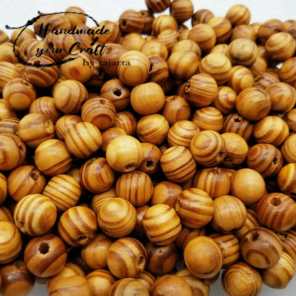 12Pcs Manik Kayu Pinus Strip Import 6-10Mm