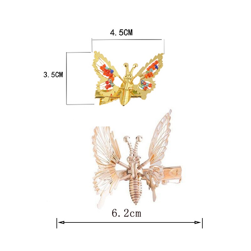 Jepit Rambut Bentuk Kupu-Kupu Aksen Berlian Imitasi Untuk Wanita