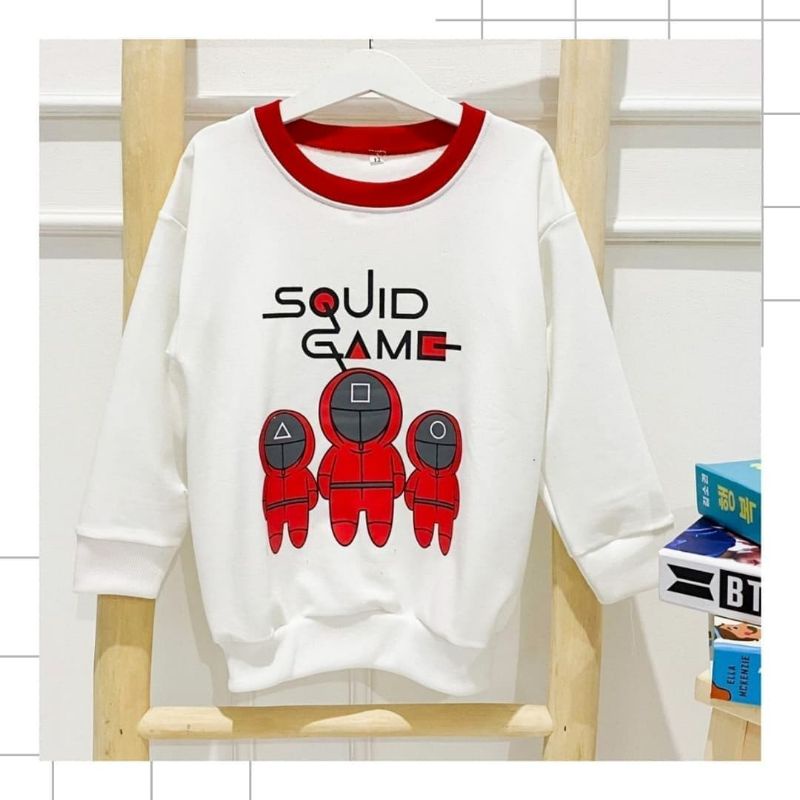 SWEATER ANAK LAKI LAKI DAN PEREMPUAN SQUID GAME PREMIUM MURAH LOKAL BAHAN BABY TERRY SPANDEX DISKON