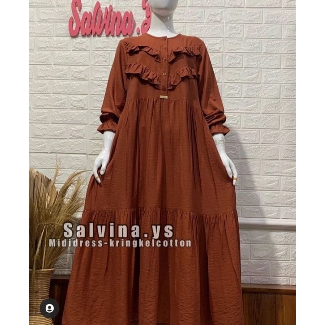 gamis midi dress crincle original by Salvina.ys