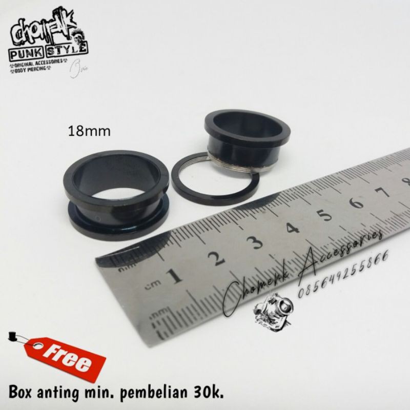 Piercing earring plug stainless steel 18mm/20mm