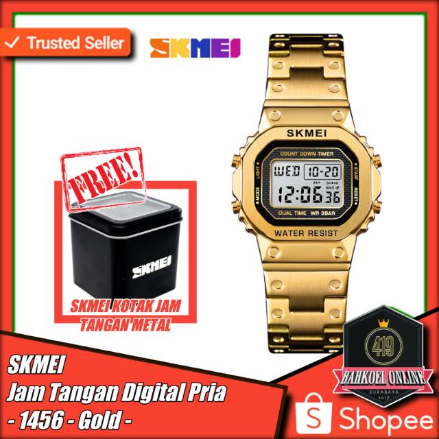 SKMEI Jam tangan pria Digital 1456 Gold